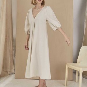 St Agni Sunday Dress Linen-blend Midi